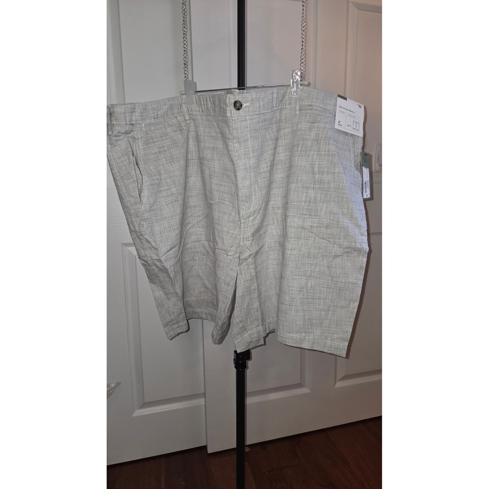 Goodfellow Mens Big & Tall Flat Front Shorts Gray 52 Hidden Expandable Waist